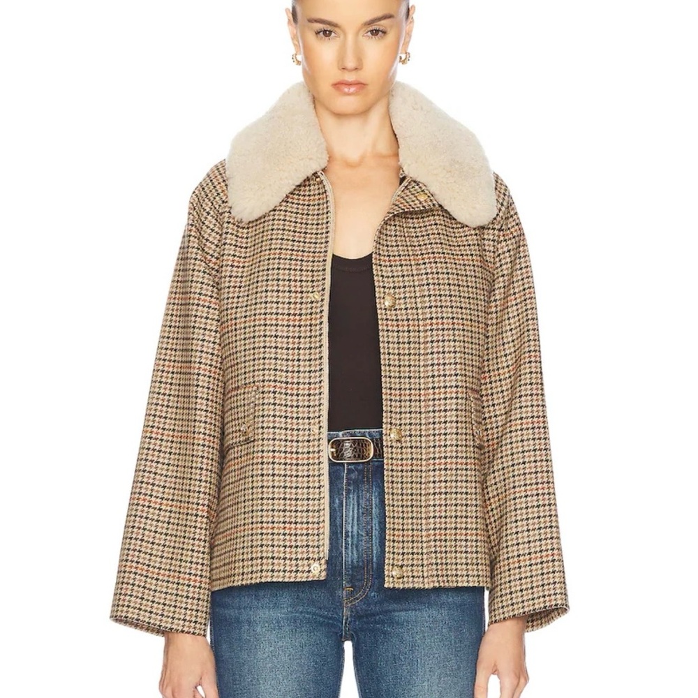 Nili Lotan Checkered Jacket with Cream Collar